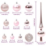 Roze Kunststof Kerstbal Set met 300 Warmwitte LED's - 56% Korting