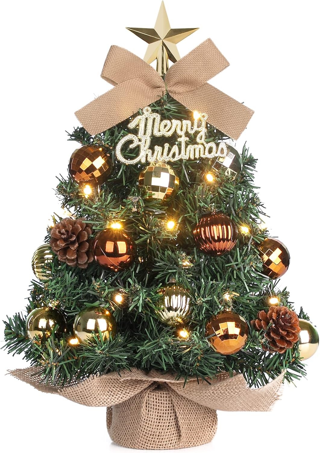 Mini Kerstboom 40cm met LED & Decoratie - 60% Korting!