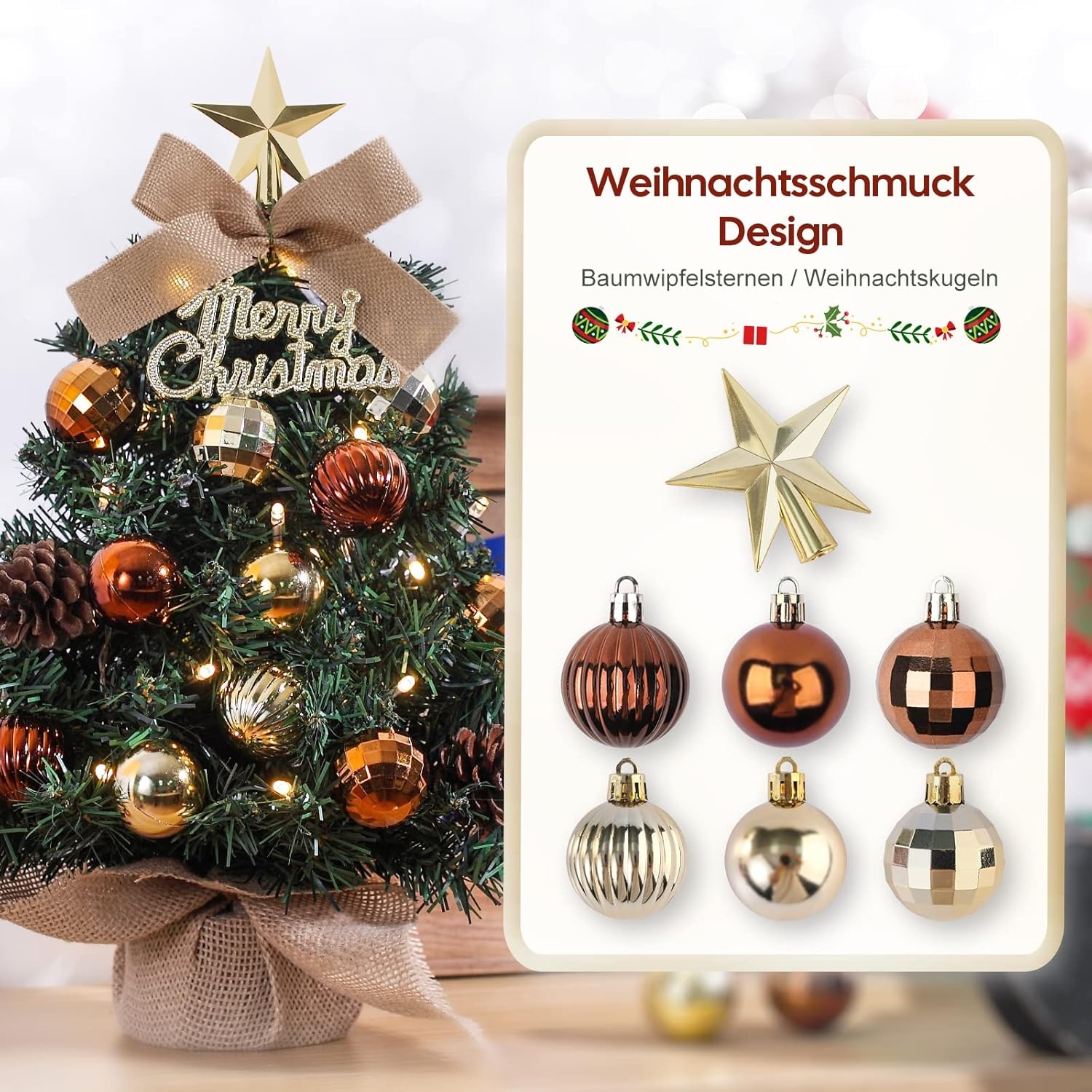 Mini Kerstboom 40cm met LED & Decoratie - 60% Korting!