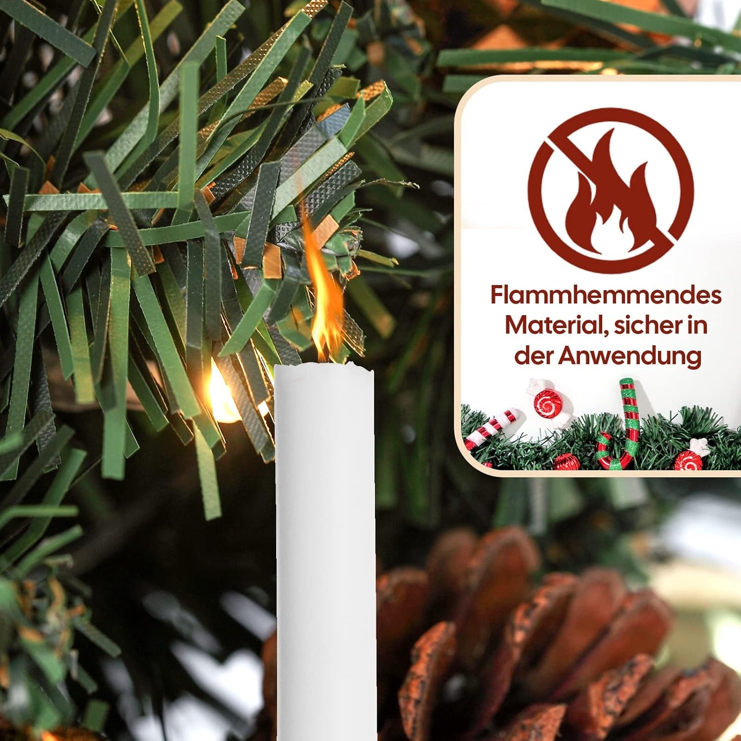 Mini Tafelkerstboom met LED verlichting en kerstversiering, 40 cm, bruin met goud