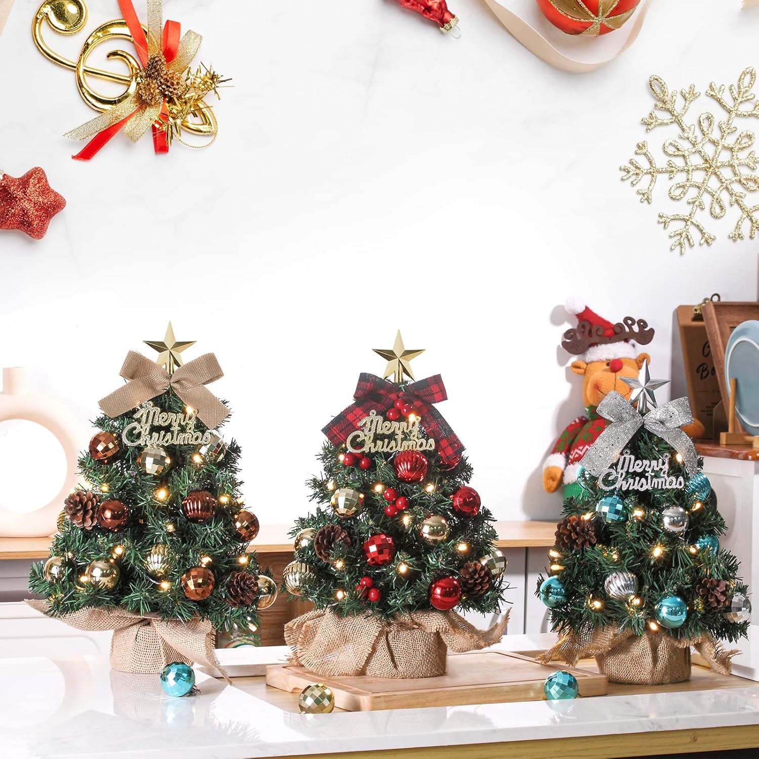 Mini Kerstboom 40cm met LED & Decoratie - 60% Korting!
