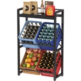 Drankenkast Zwart Metaal 32x70x117.5 cm - Stevig, Ruimtebesparend met Hellende Niveaus