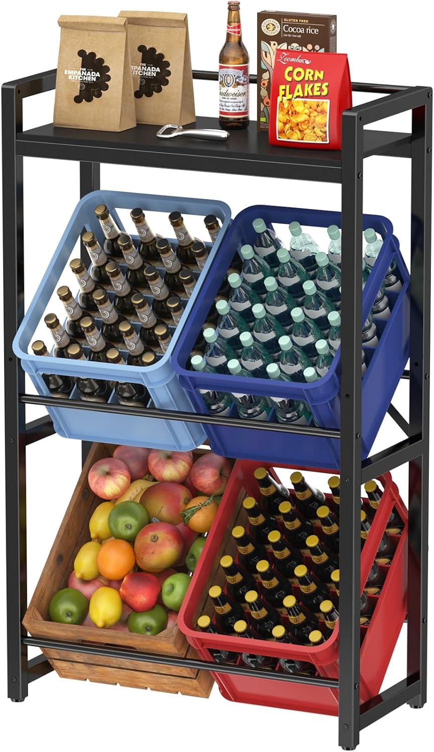 Drankenkast Zwart Metaal 32x70x117.5 cm - Stevig, Ruimtebesparend met Hellende Niveaus