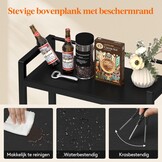 Drankenkast Zwart Metaal 32x70x117.5 cm - Stevig, Ruimtebesparend met Hellende Niveaus