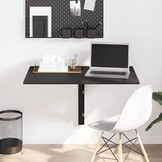 Inklapbare Wandtafel van Bewerkt Hout - Zwart, 100x60 cm - 76% Korting