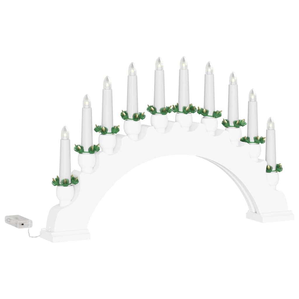 Kerst Kaarsenboog met 10 LED Kaarsen, Grenenhout, Wit - 61% Korting