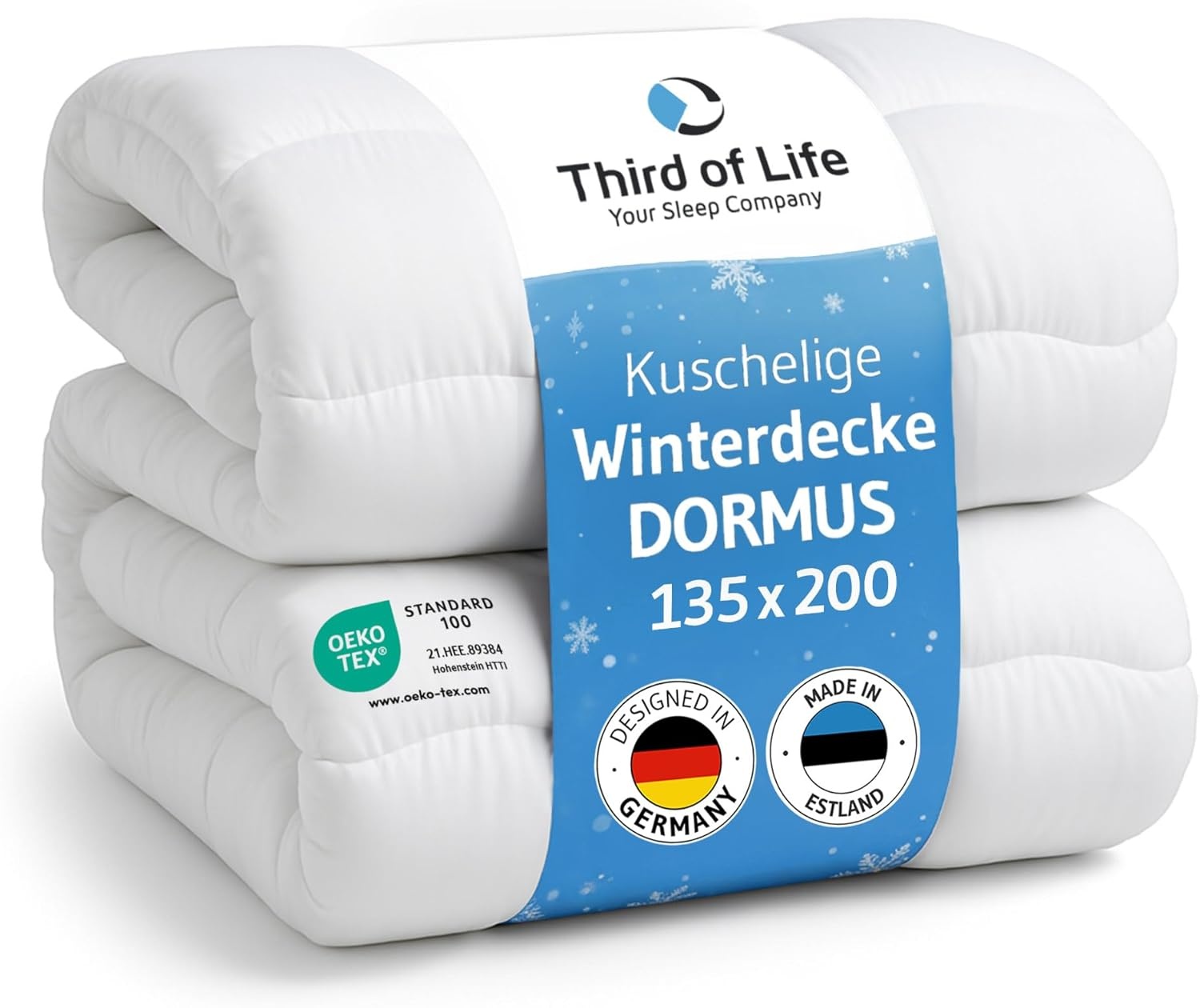 Dekbed 135x200 cm Extra Warm Ademend Anti-allergie 400 g/m² – Gemaakt in Europa