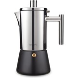 Moka pot espressomaker roestvrijstaal 520ml 12 kopjes, geschikt voor inductie en alle kookplaten