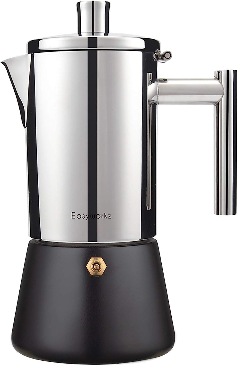 Moka pot espressomaker roestvrijstaal 520ml 12 kopjes, geschikt voor inductie en alle kookplaten