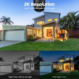 Draadloze Buitencamera met Zonnepaneel 2K Resolutie, 360° Pan/Tilt, PIR Alarm, Kleur Nachtzicht & IP65 Waterdicht