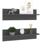 VidaXL Wandschappen 2 stuks Grijs - 55% Korting!