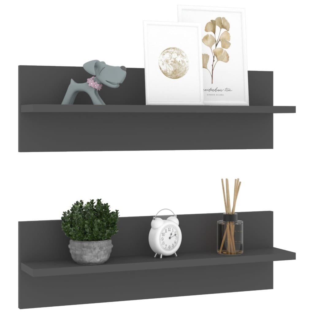 VidaXL Wandschappen 2 stuks Grijs - 55% Korting!