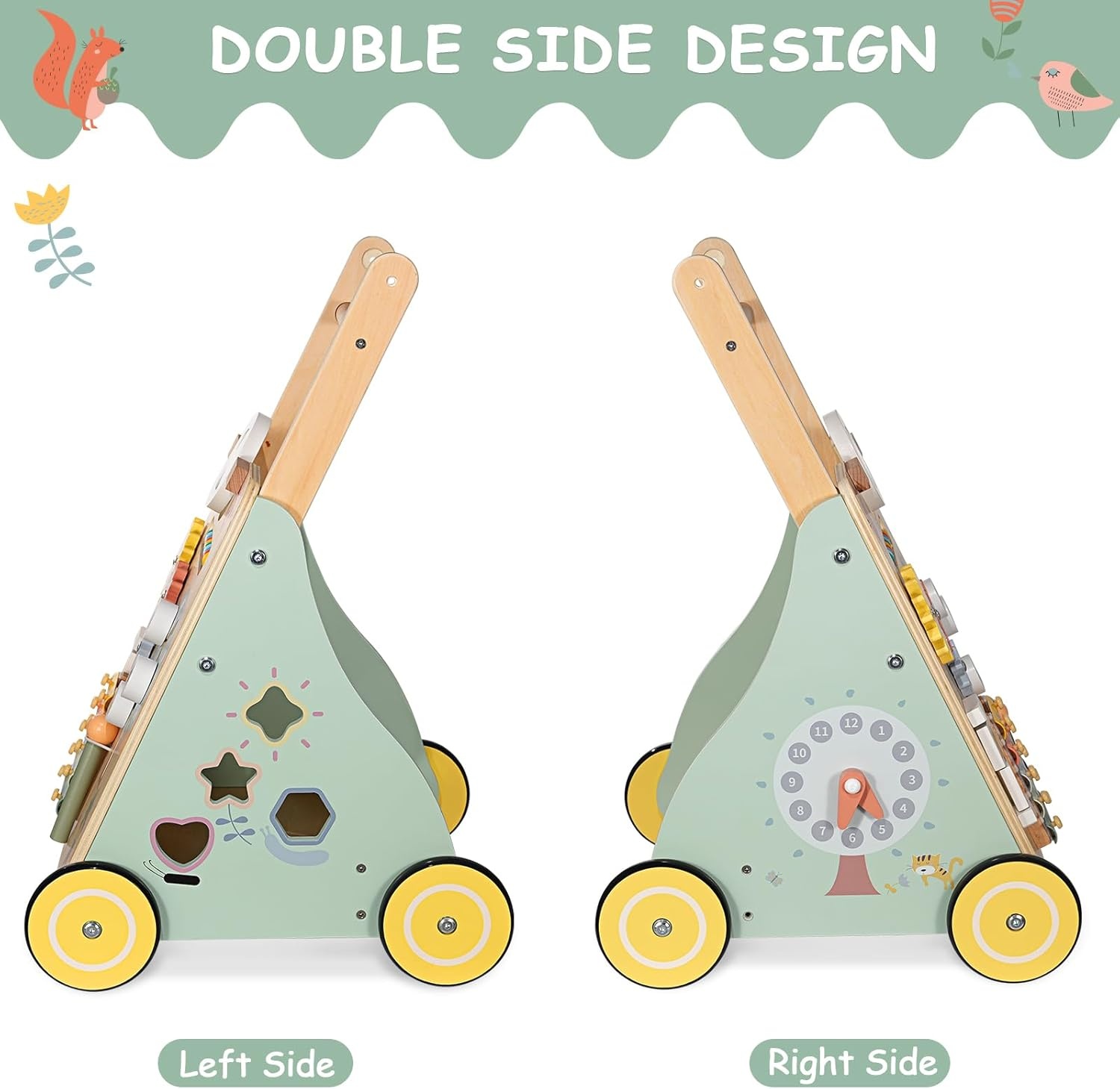 Montessori Babyloopwagen Houten Loophulp Multifunctioneel Speelgoed om te Leren Lopen voor Peuters