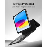 Toetsenbordhoes voor iPad Pro 12,9 inch (6e/5e/4e/3e gen) met volledig verstelbare standaard, magnetisch afneembaar, portret & landschap, zwart
