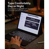 Toetsenbordhoes voor iPad Pro 12,9 inch (6e/5e/4e/3e gen) met volledig verstelbare standaard, magnetisch afneembaar, portret & landschap, zwart