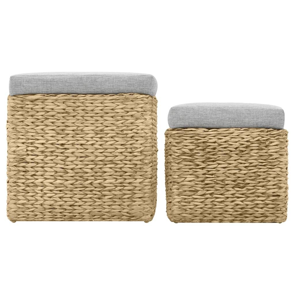 vidaXL Poefset Zeegras Grijs (2-delig) - 56% Korting