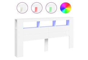 vidaXL Hoofdeinde met LED - Wit - 62% Korting