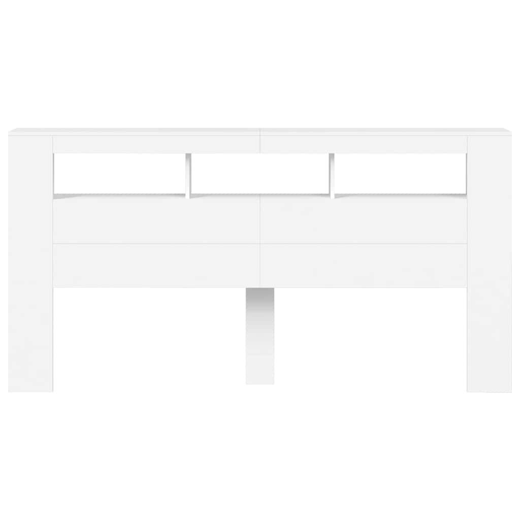 vidaXL Hoofdeinde met LED 200x18,5x103,5 cm bewerkt hout wit