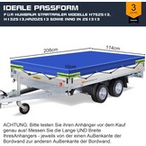 Platte Aanhangertarp PVC 500g Blauw Waterdicht Scheurvast UV-bestendig Reflecterend 208x114x10 cm