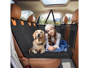 Multifunctionele 6-in-1 Hondendeken Auto Achterbankverlenging, Waterdichte Hondenautostoelhoes met Harde Bodem & Gaasvenster