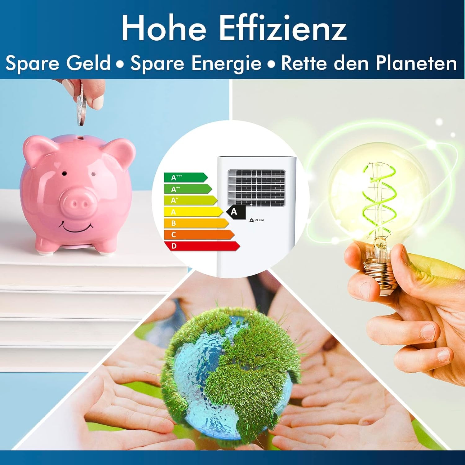 Mobiele airconditioner 3-in-1: koelen, ventileren, ontvochtigen 9000 BTU met afvoerslang, afstandsbediening, model 2024