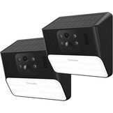 Buitenbewakingscamera solar draadloos 2K, installatievrij, met PIR bewegingsmelder, kleur nachtzicht, IP65 waterdicht, Alexa compatibel, set van 2