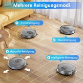 Robotstofzuiger met dweilfunctie 2-in-1, 4500 Pa zuigkracht, zelfopladend, wifi, 150 min accuduur, voor dierenharen, tapijt en harde vloeren