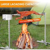 Elektrische barbecue motor 15W 60kg 2,7rpm RVS voor buiten, spit, kip, varken & geit