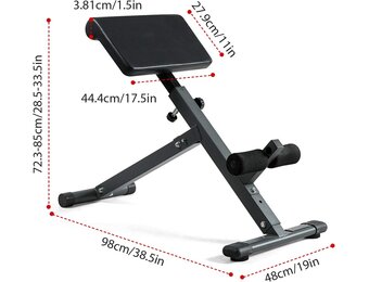 Hyperextension Bank Romeinse Stoel, Opvouwbare Rug- & Buiktrainer, 5-voudig Verstelbaar voor Thuis