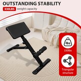 Hyperextension Bank Romeinse Stoel, Opvouwbare Rug- & Buiktrainer, 5-voudig Verstelbaar voor Thuis