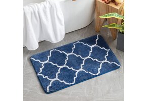 Donkerblauwe Badkamermat Marokkaans Patroon 60x90cm | 58% Korting!