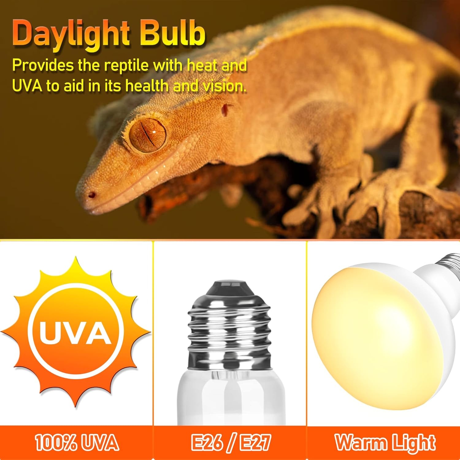 Reptielen Warmtelamp UVB Daglicht Spotlamp 75W - 53% Korting!