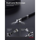 Endoscoop Camera 360° Draaibare Kop, Dubbele Probe 6.5 mm, 5 Inch HD Display, IP67 Waterdichte Kabel 1.5 m