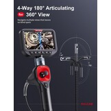 Endoscoop Camera 360° Draaibare Kop, Dubbele Probe 6.5 mm, 5 Inch HD Display, IP67 Waterdichte Kabel 1.5 m