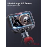 Endoscoop Camera 360° Draaibare Kop, Dubbele Probe 6.5 mm, 5 Inch HD Display, IP67 Waterdichte Kabel 1.5 m