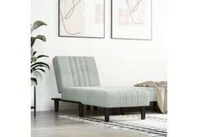 vidaXL Chaise Longue Fluweel Lichtgrijs - 52% Korting!