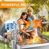 Elektrische barbecuemotor van roestvrij staal, 15W, 60 kg draagvermogen, 2,7 rpm, voor rotisserie van kip, varken en geit