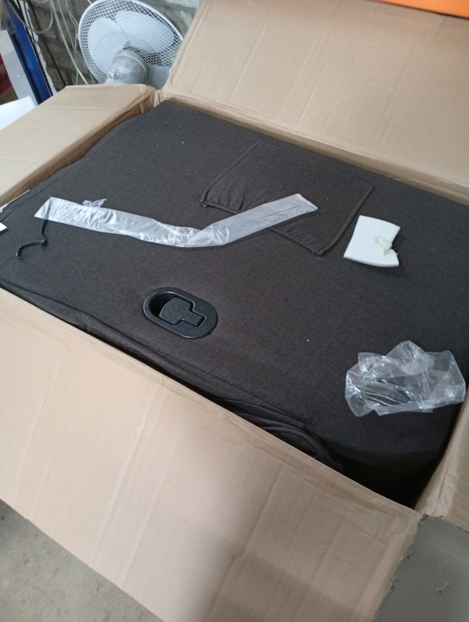 vidaXL Massagestoel verstelbaar stof donkerbruin