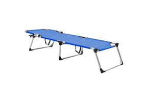 vidaXL Blauw Ligbed Extra Hoog Inklapbaar Senior Aluminium - 35% Korting