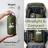 Ultralichte Kampeer Slaapmat R-Waarde 3.0 - 4 Seizoenen, Waterdicht, Duurzaam 40D Nylon TPU, Snel Opblaasbaar
