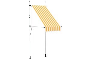 vidaXL Luifel 100cm Oranje/Wit Gestreept - 72% Korting!