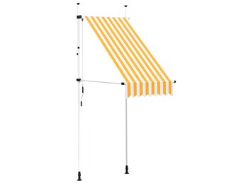 vidaXL Luifel 100cm Oranje/Wit Gestreept - 72% Korting!