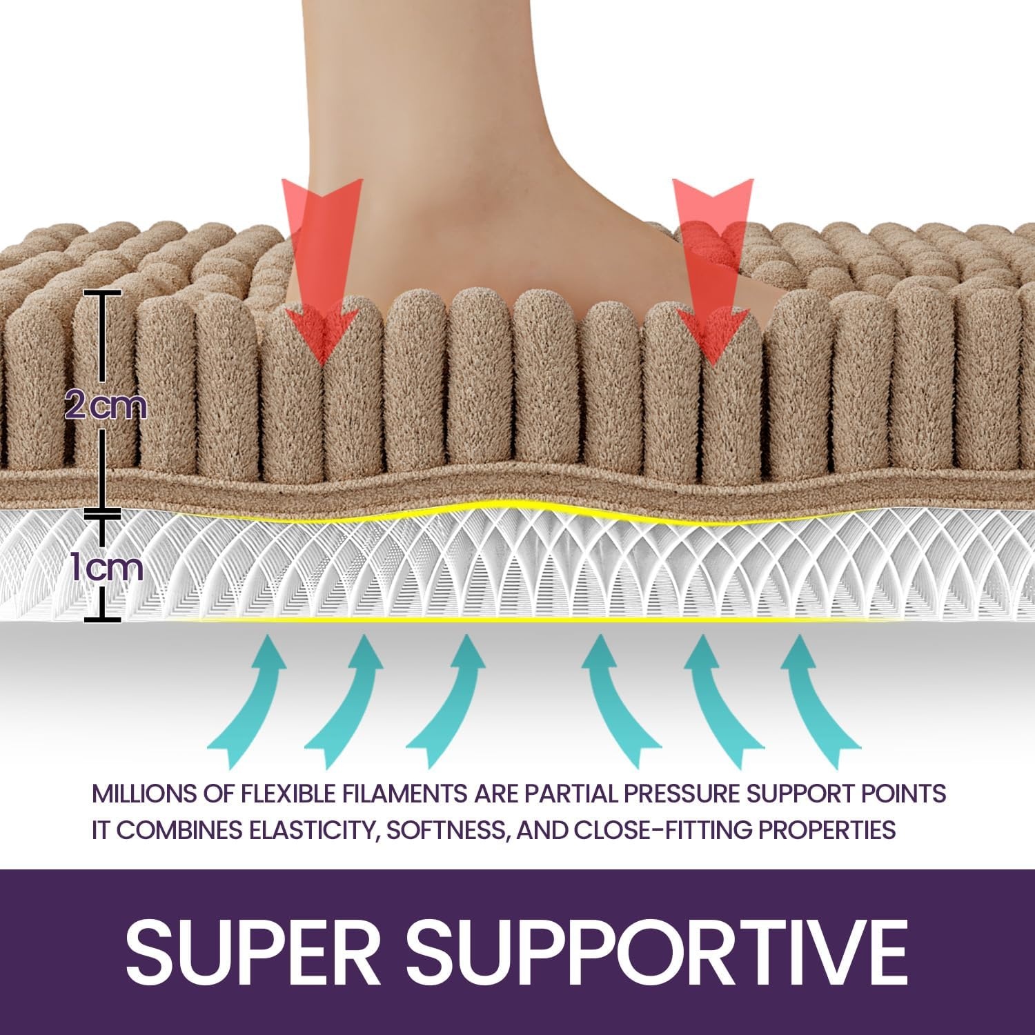 Chenille Badmat Antislip 50x80cm Beige - 54% Korting!