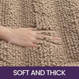 Chenille Badmat Antislip 50x80cm Beige - 54% Korting!