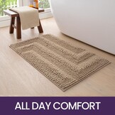 Chenille Badmat Antislip 50x80cm Beige - 54% Korting!