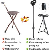 Opvouwbare Wandelstok met Zitje | 200kg | 53% Korting