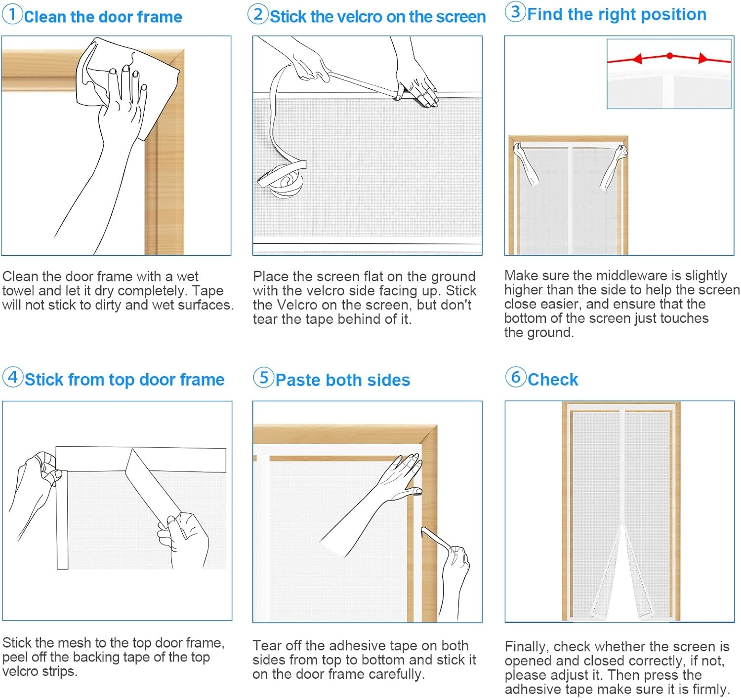 Magnetische Hordeur - 90x190cm - Zonder Boren - Wit (-17%)