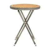 VidaXL Theetafel 60 cm Acaciahout & Poly Rattan - 72% Korting!