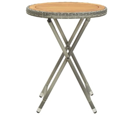 VidaXL Theetafel 60 cm Acaciahout & Poly Rattan - 72% Korting!