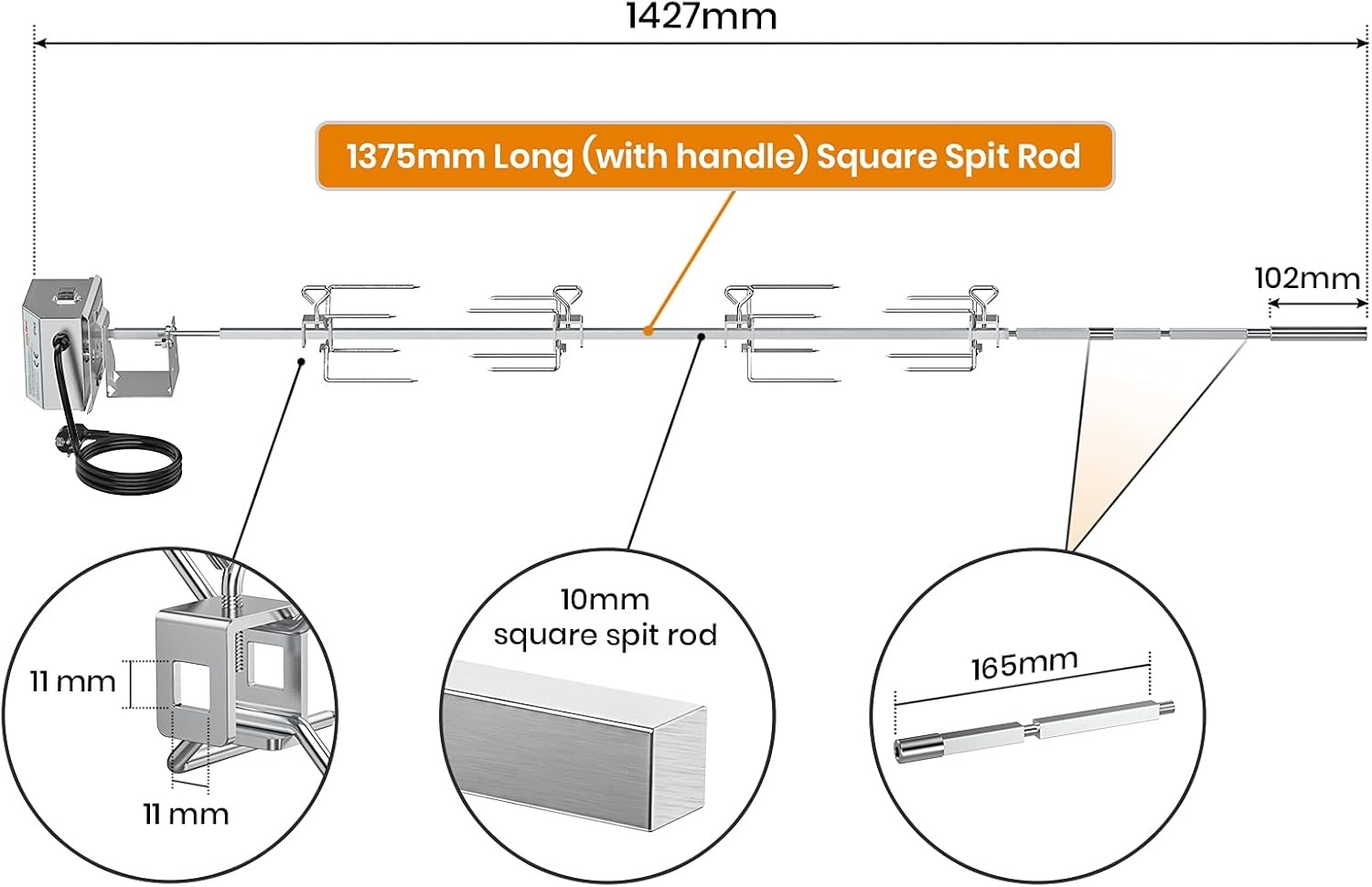 RVS Rotisserie Kit voor Weber Genesis II - 40% Korting!